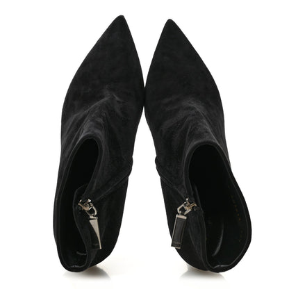 Saint Laurent Suede Women's Kate 85 Zip Booties 39.5 Black