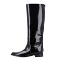 Saint Laurent Vitello Calfskin Women's Ruinart Hunt 25 Boots 37.5 Black