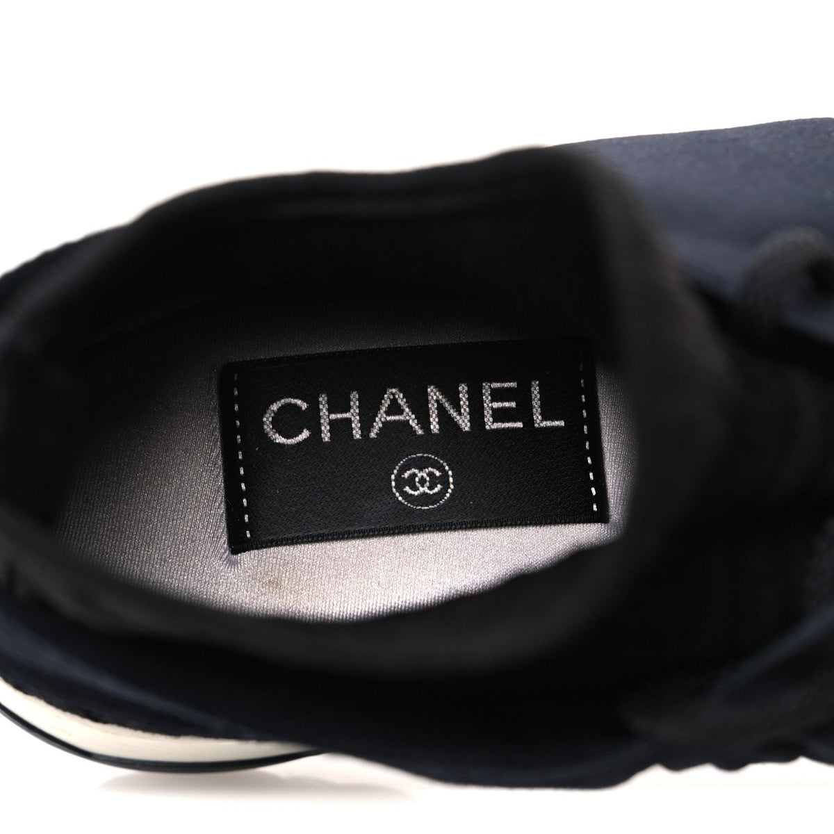 Chanel Stretch Fabric Women's CC Sneakers 36 Black