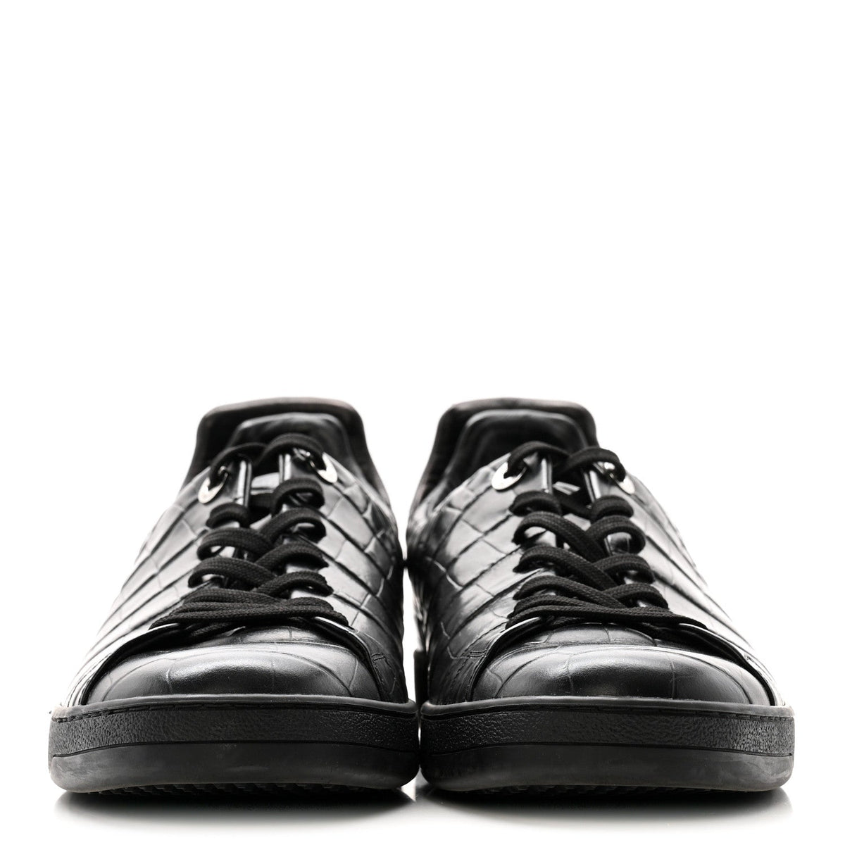 Louis Vuitton Calfskin Men's Frontrow Sneakers 8 Black
