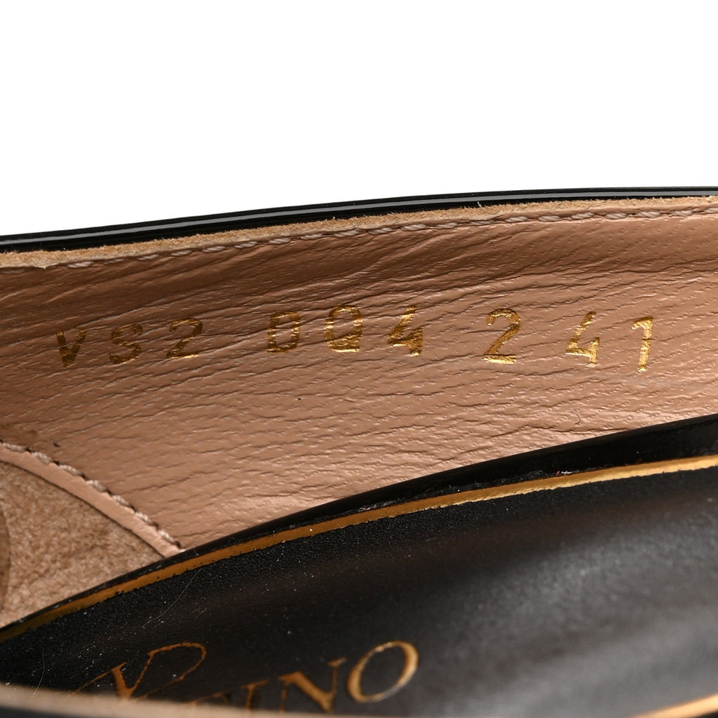 Valentino Garavani Patent Women's Tan-Go 155mm Platform Pumps 41 Black