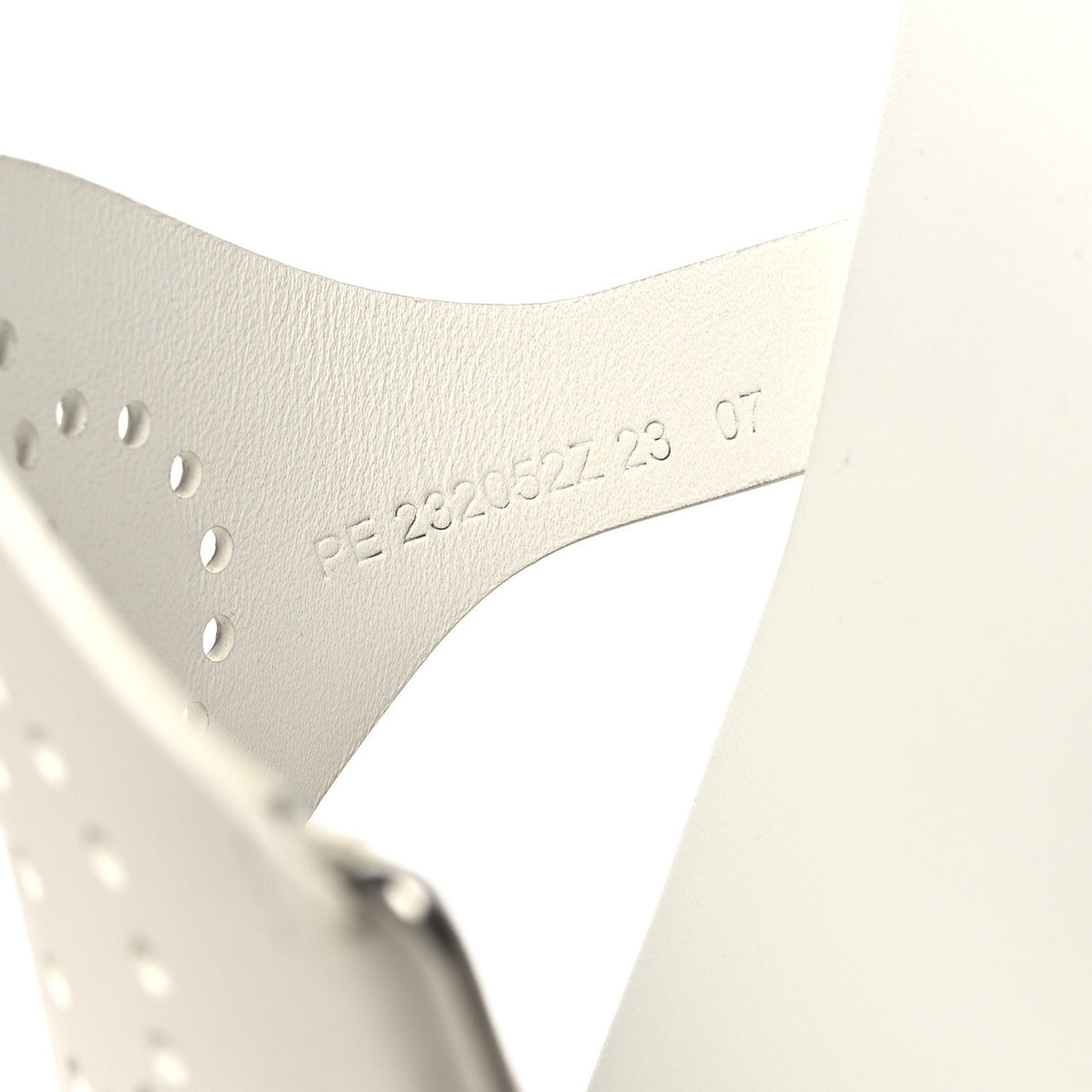 Hermes Calfskin Perforated Women's Hera Sandals 36 White