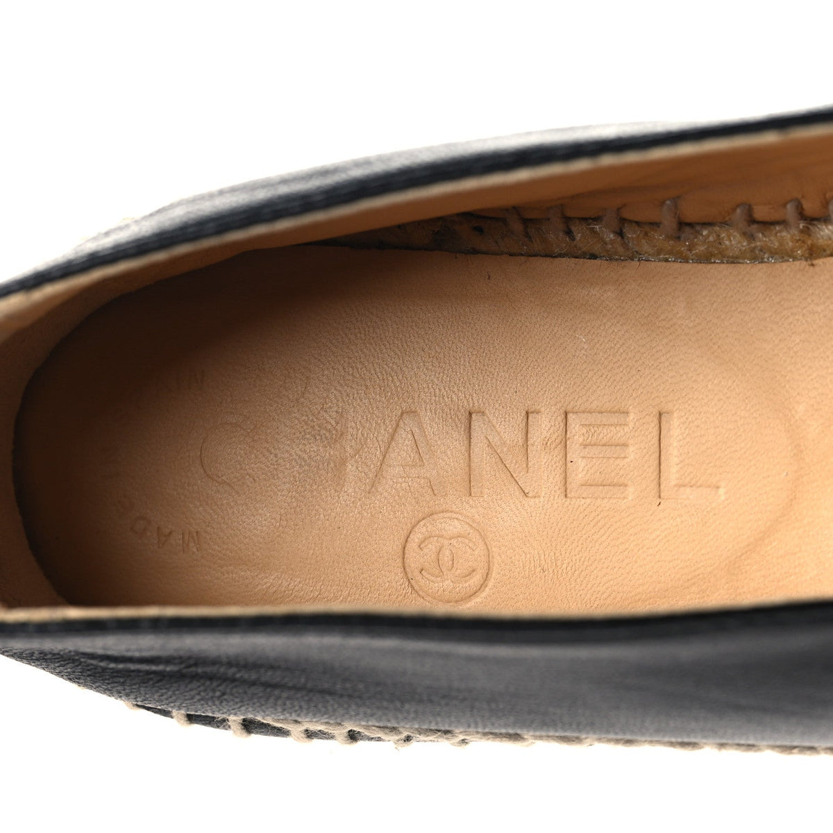 Chanel Lambskin Women's CC Espadrilles 38 Black