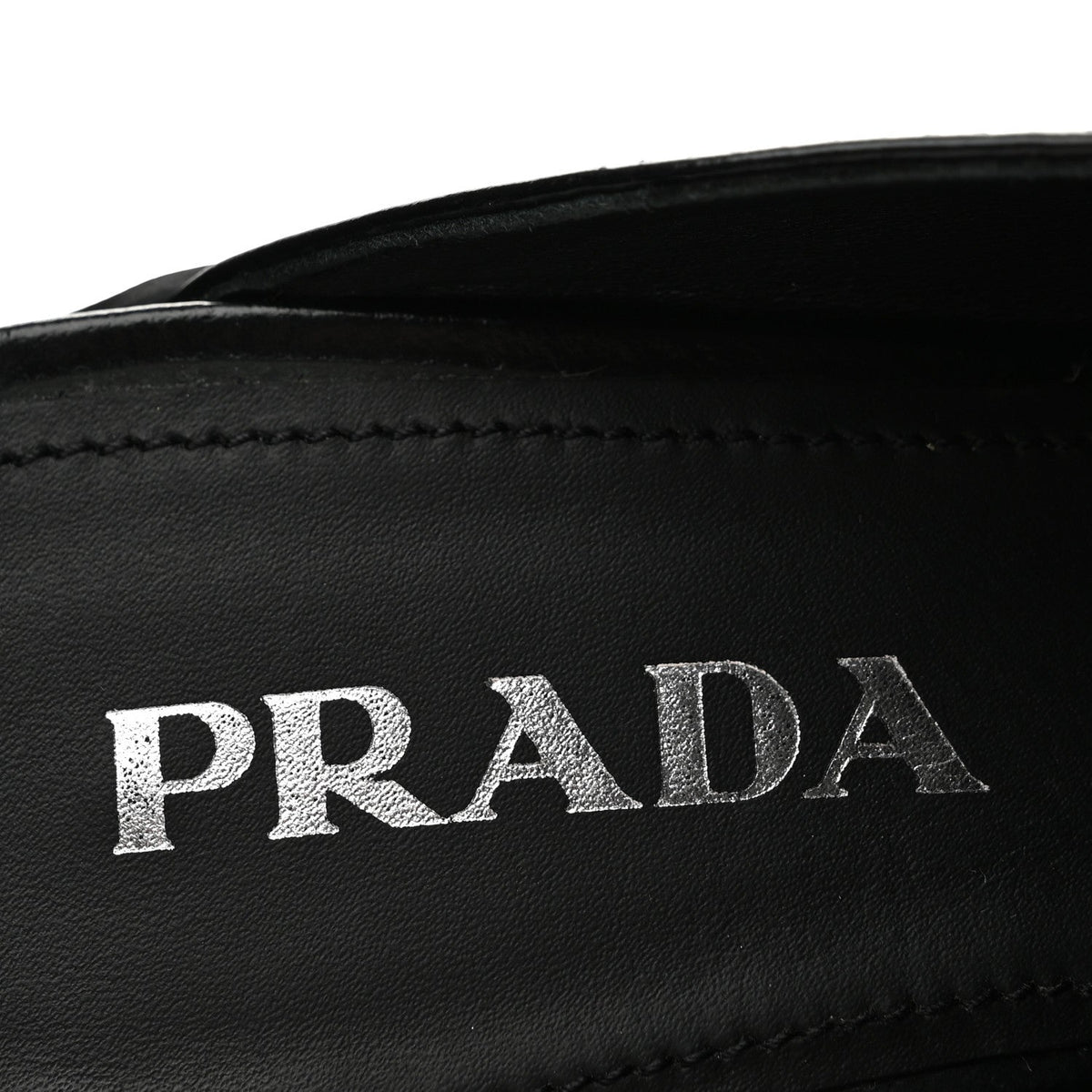 Prada Spazzolato Women's Platform Loafer Mules 38.5 Black
