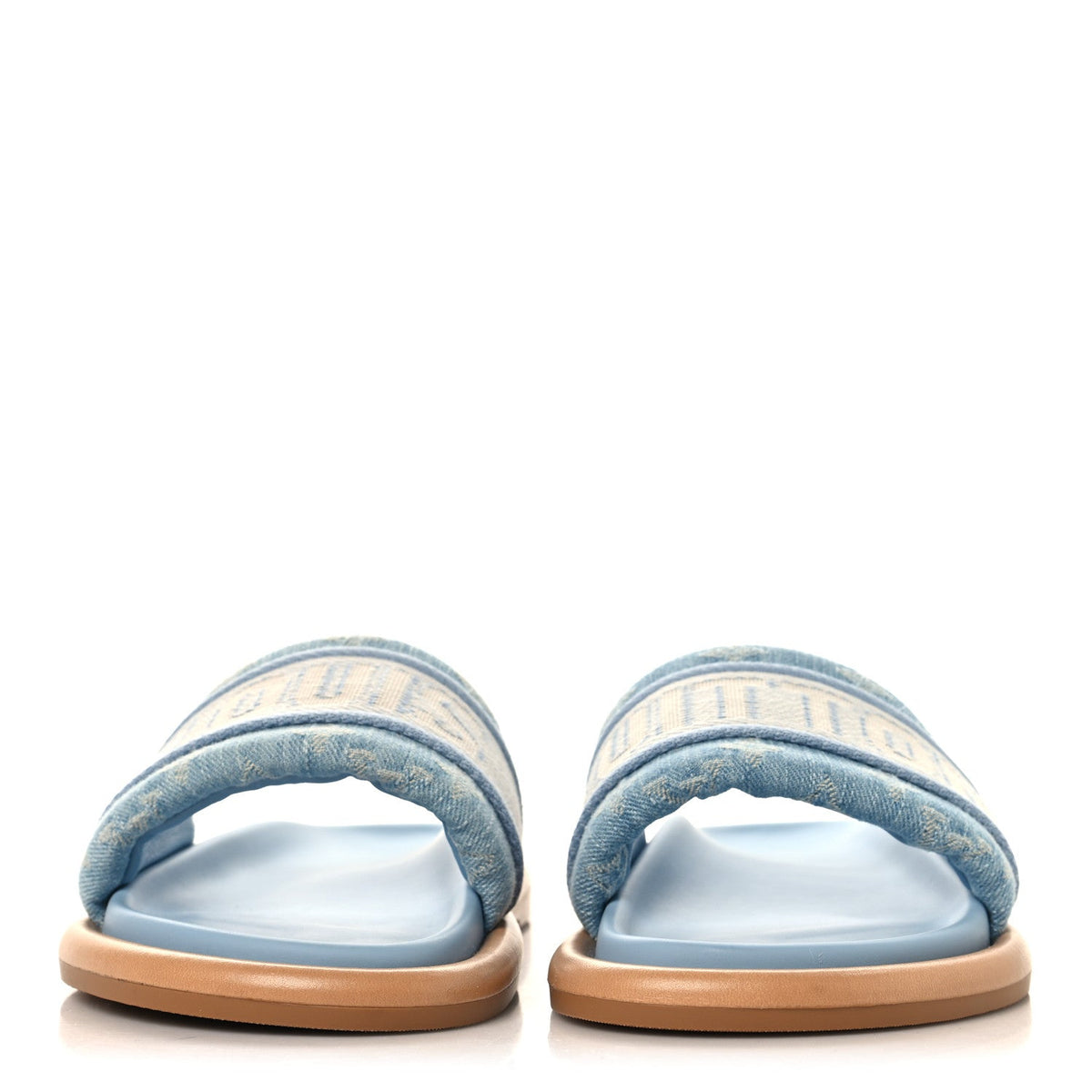 Louis Vuitton Monogram Denim Women's LV Bliss Comfort Mules 39 Turquoise