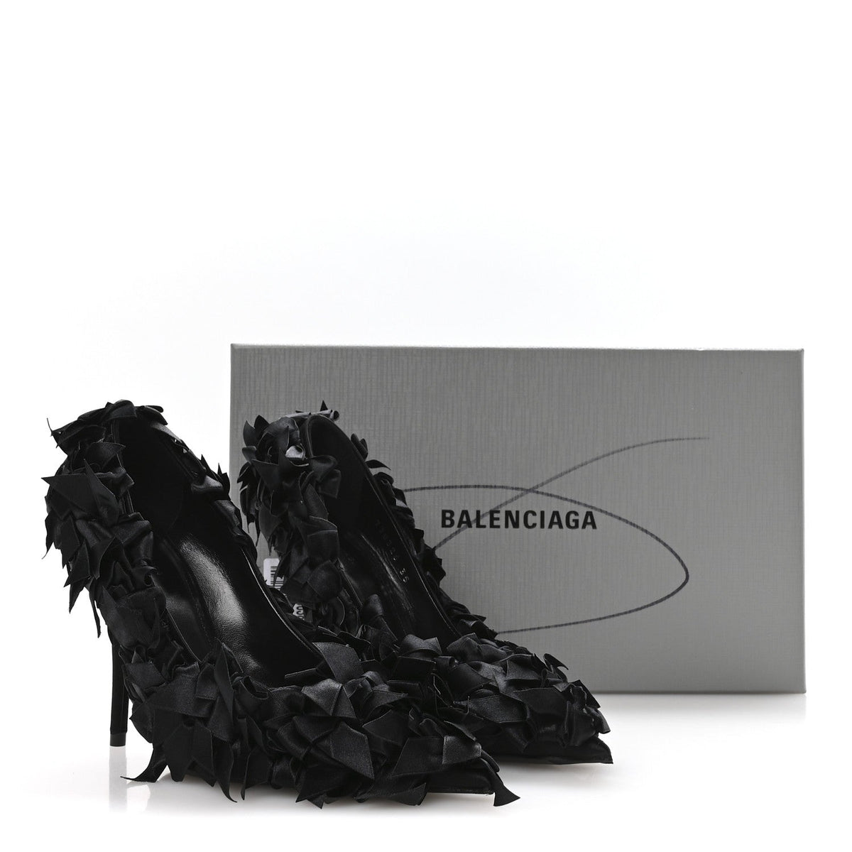 Balenciaga Satin Women's Marie A Bows All Over 110mm Pumps 35 Black