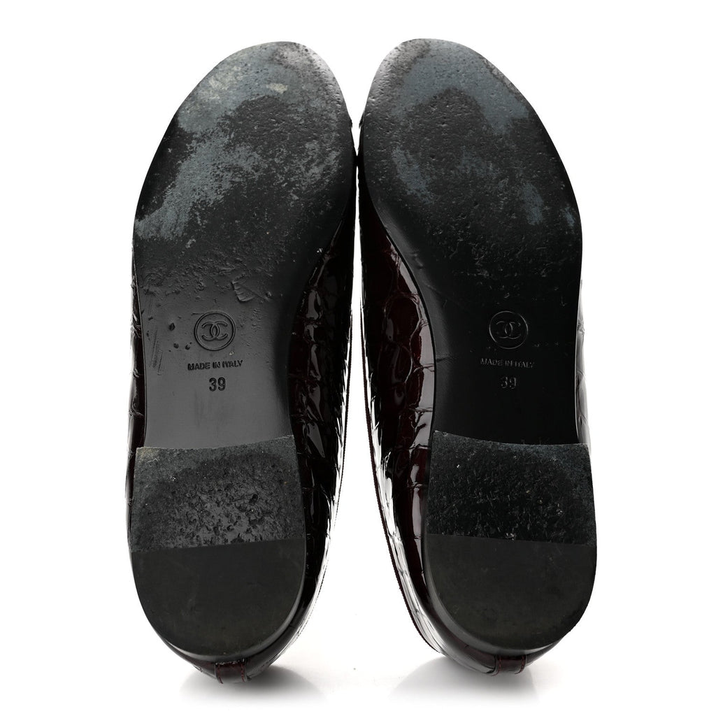 Chanel Embossed Cap Toe CC Ballerina Women's Shoes