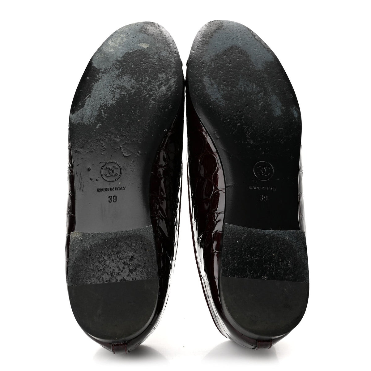 Chanel Embossed Cap Toe CC Ballerina Women's Shoes