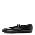 Chanel Lambskin Grosgrain Pearl Mary Jane Women's Flats Black