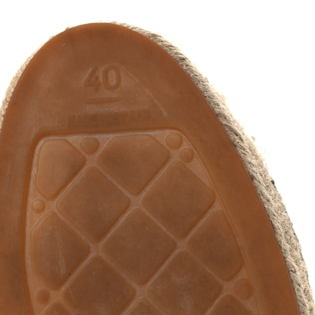 Chanel Lambskin Women's CC Espadrilles 40 Beige Black