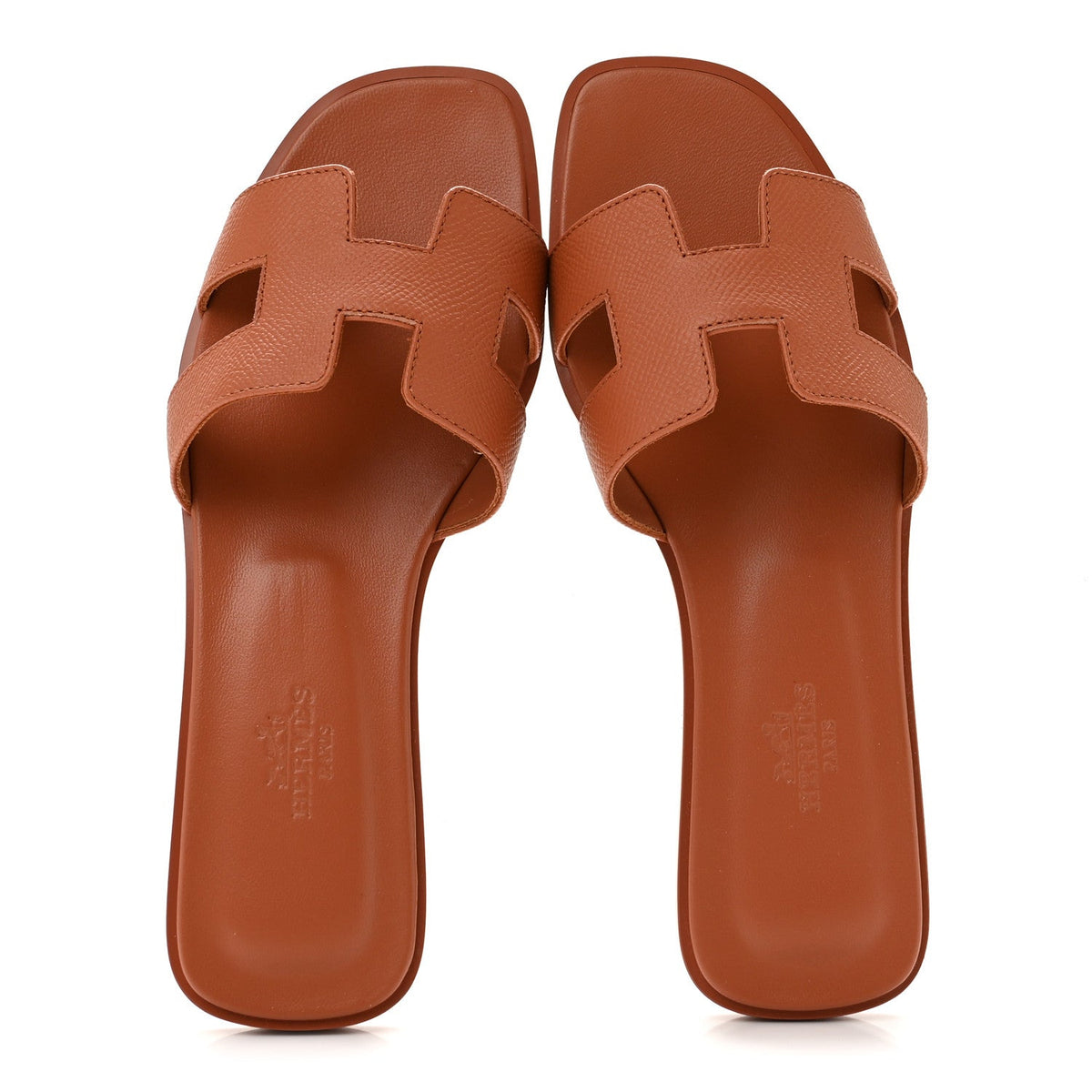 Hermes Epsom Women's Oran Sandals 36 Orange Canyon
