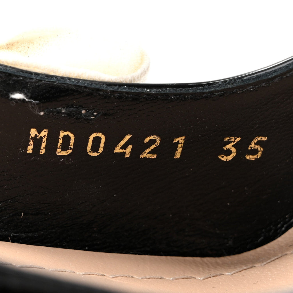 Christian Dior Patent Ribbon Women's J'Adior 100mm Slingback Pumps 35 Black