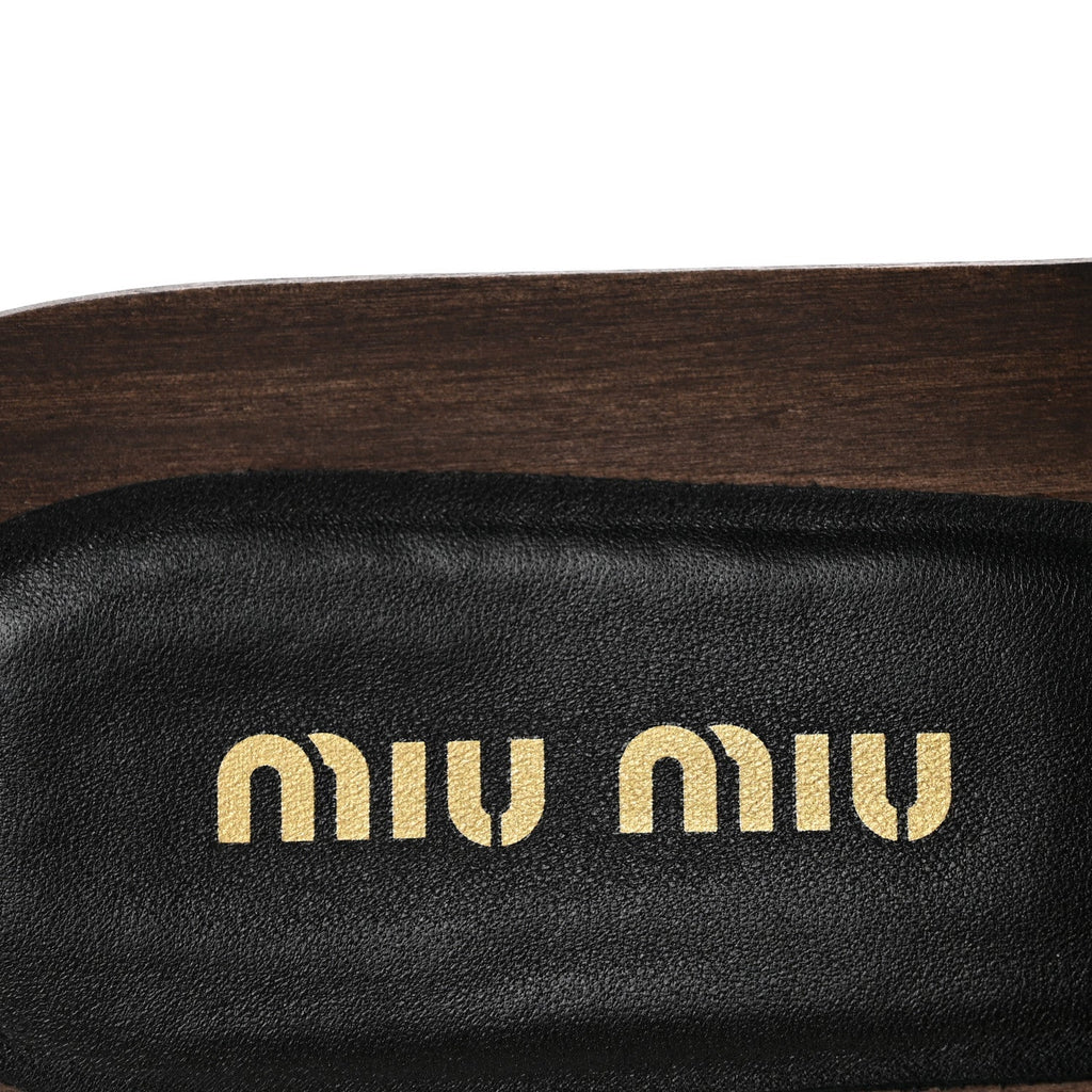 Miu Miu Patent Women's Logo Slide Clogs 36 Black