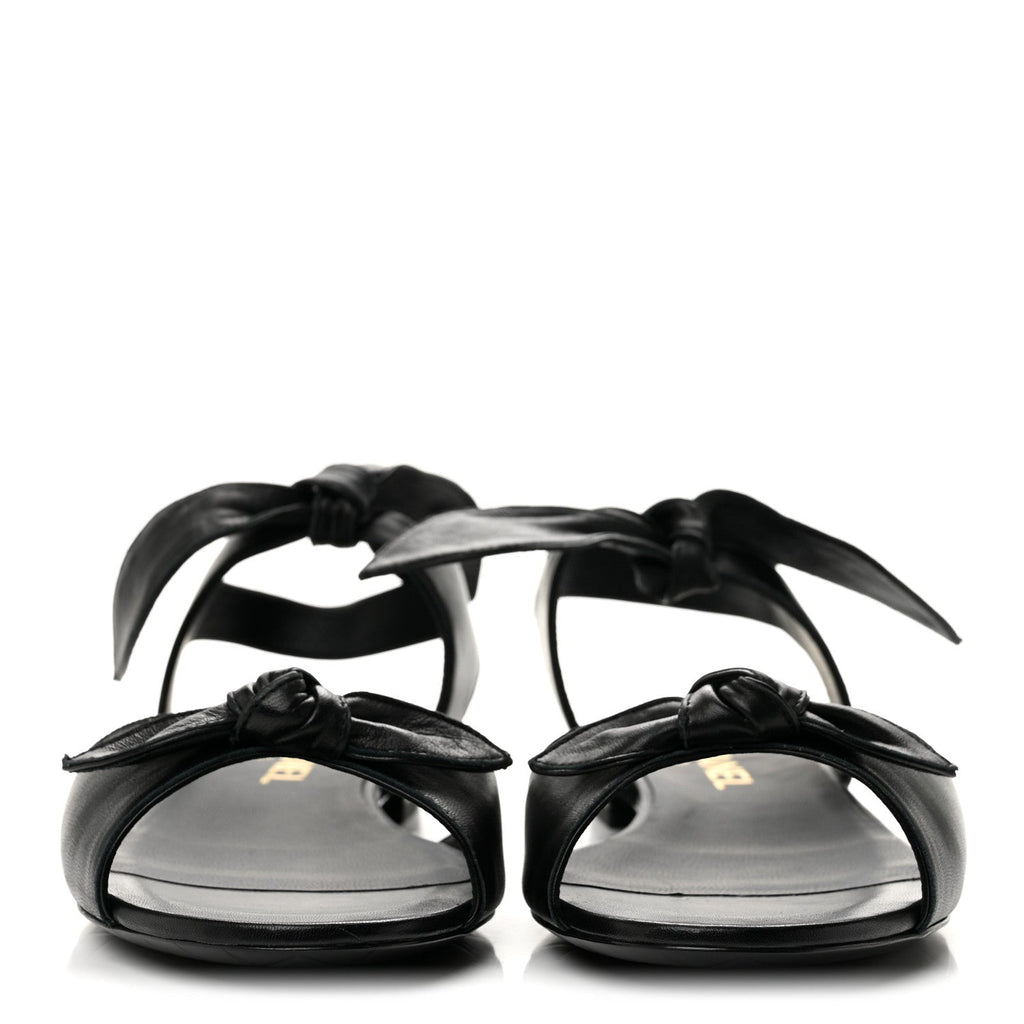 Chanel Lambskin Women's Bow CC Flat Sandals 38.5 Black