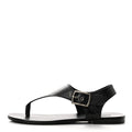 Saint Laurent Calfskin Women's Incrociato Denver Monogram Sandals 36 Black