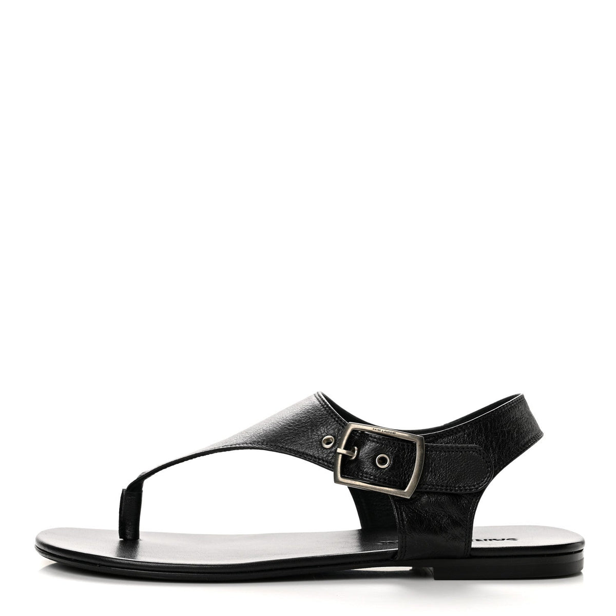 Saint Laurent Calfskin Women's Incrociato Denver Monogram Sandals 36 Black