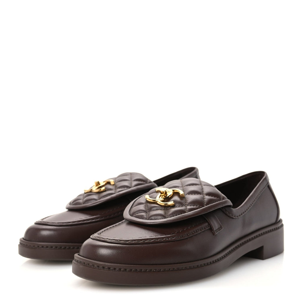 Chanel Lambskin Quilted CC Turnlock Women's Loafers