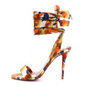 Christian Louboutin Satin Women's Miss Z Du Desert Sandals 39.5 Multicolor
