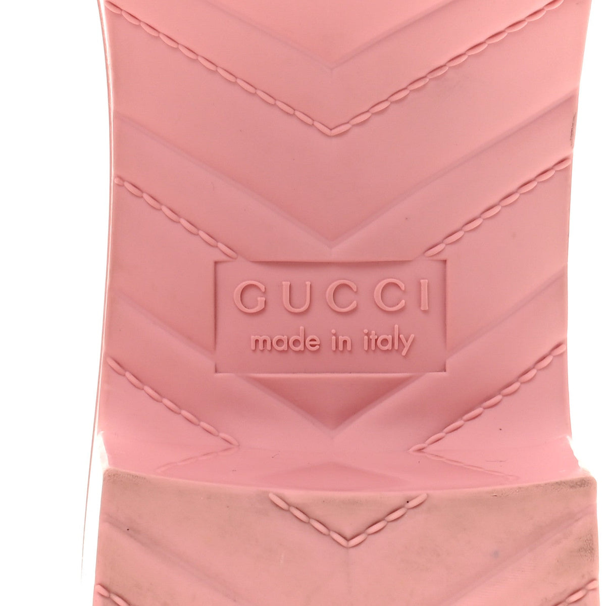 Gucci Rubber Women's Platform Logo Slide Sandals 38 Wild Rose