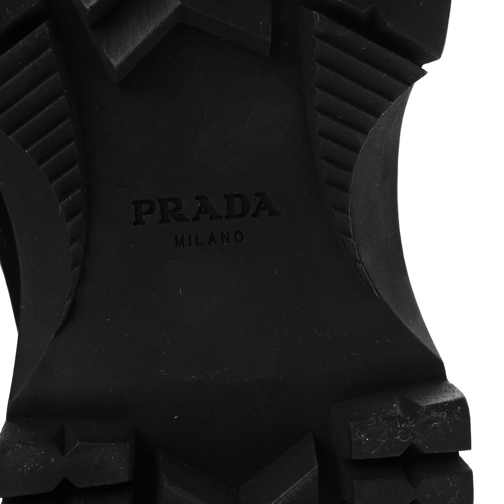 Prada Vitello Montana Neoprene Women's Combat Boots 36 Black