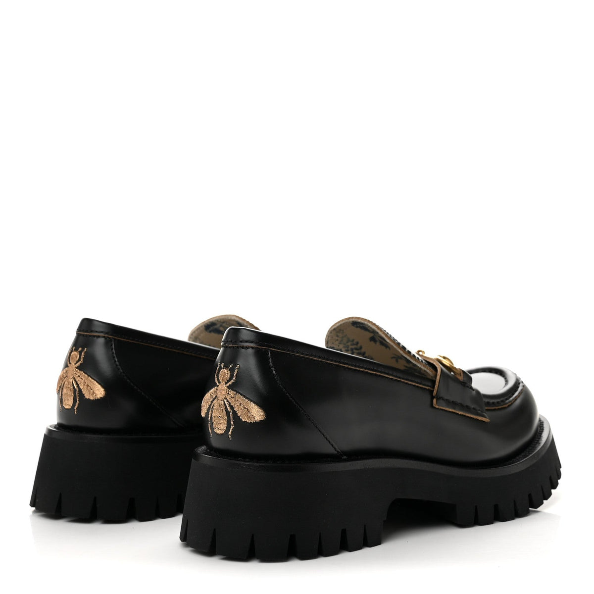 Gucci Cordovan Lux Women's Harald Horsebit 25mm Platform Loafers 37.5 Black