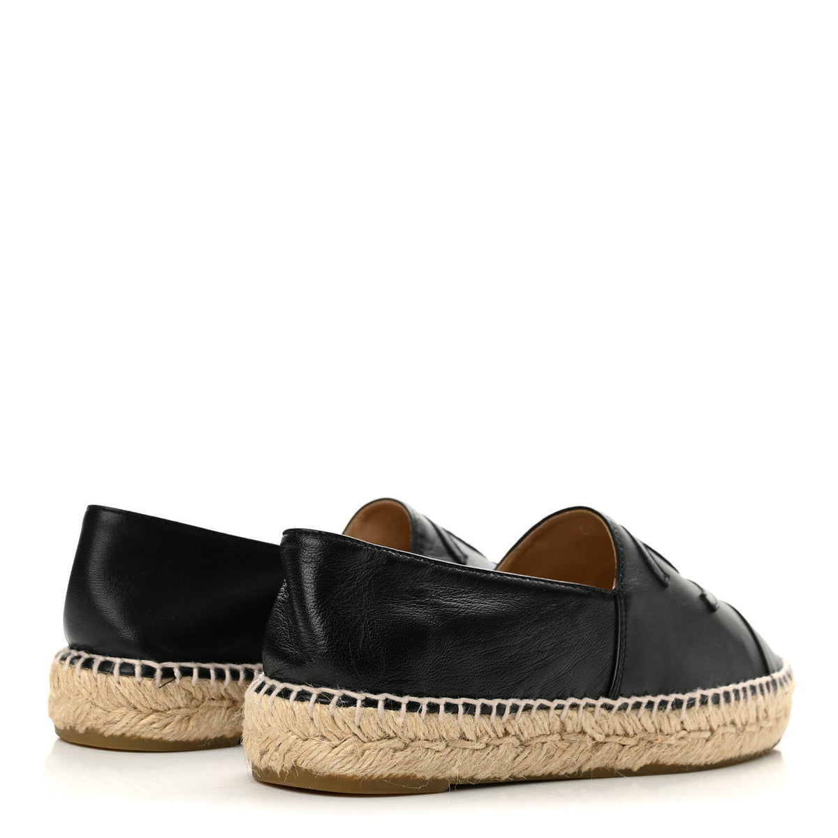 Chanel Lambskin Women's CC Espadrilles 36 Black