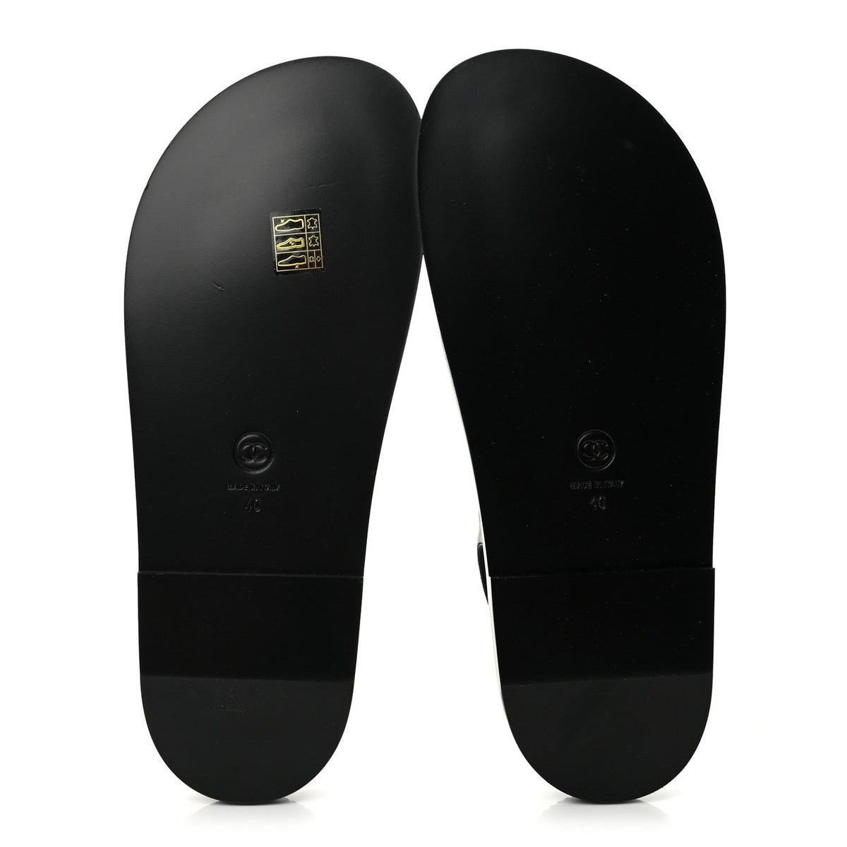 Chanel Lambskin CC Cut Out Women's Dad Sandals 40 Black