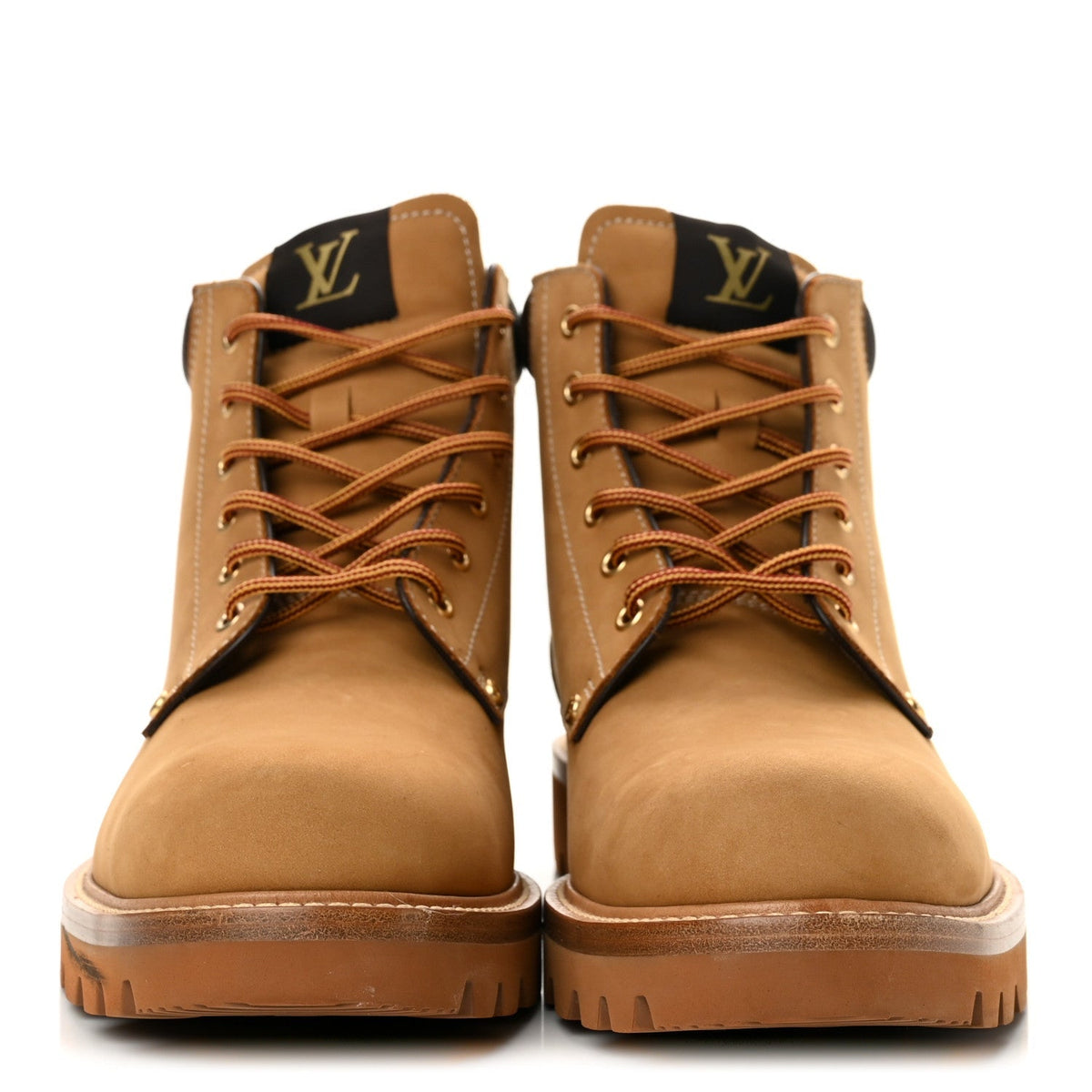 Louis Vuitton Nubuck Calfskin Men's Oberkampf Ankle Boots 11 Beige