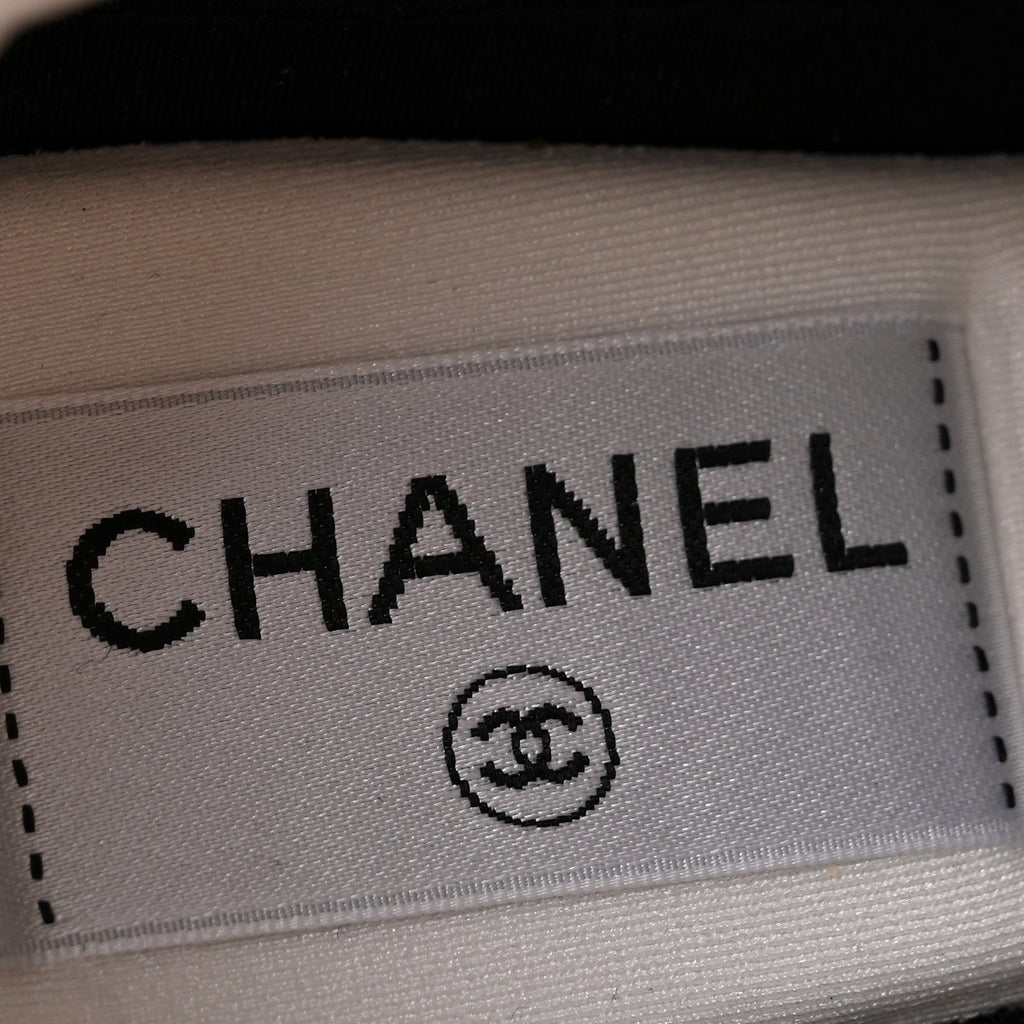 Chanel Cotton Calfskin Women's CC Sneakers 37.5 Pink White