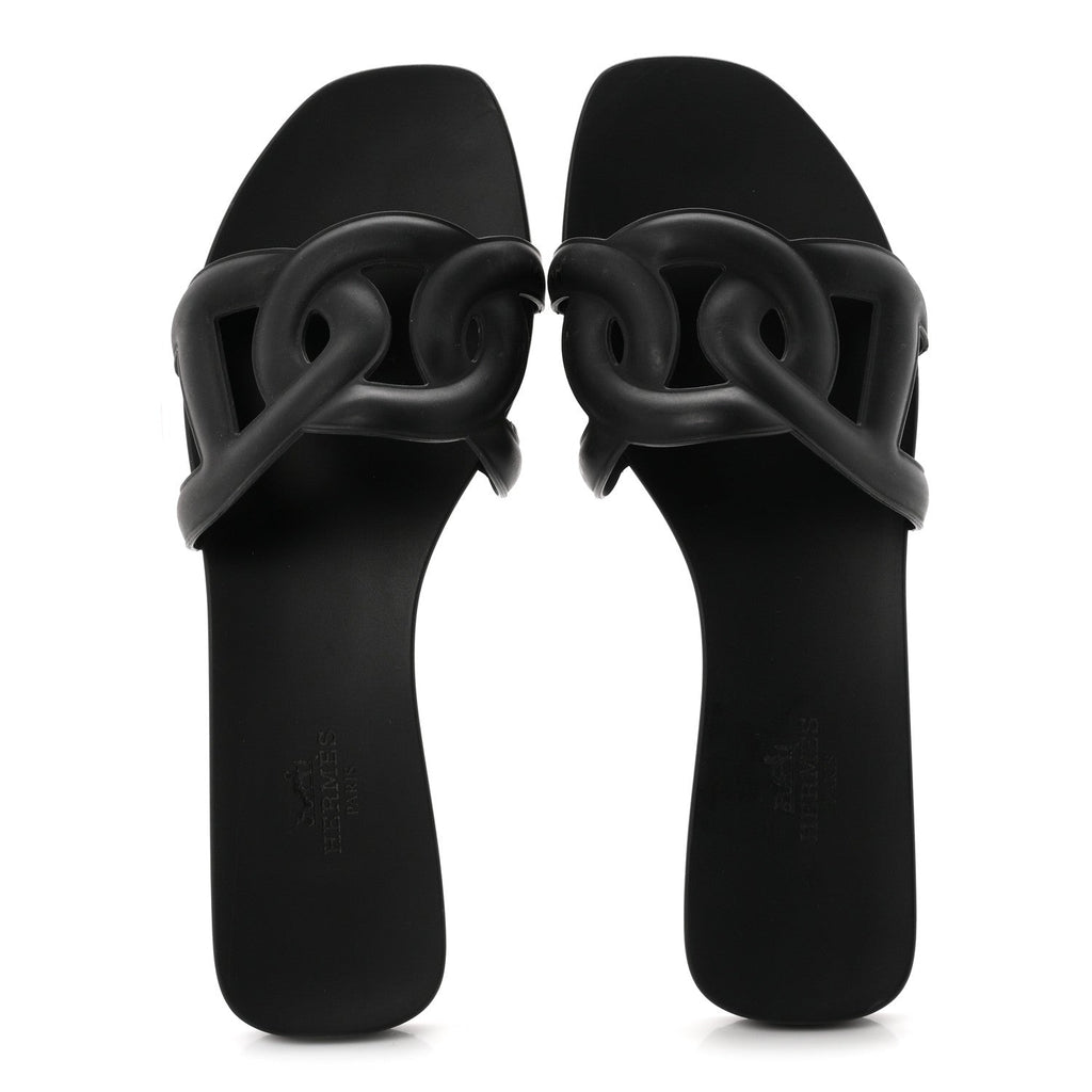 Hermes Rubber Aloha Women's Sandals Black