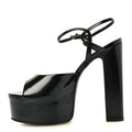 Gucci Regent Calfskin Nizza 95mm Women's Platform Sandals 39 Black