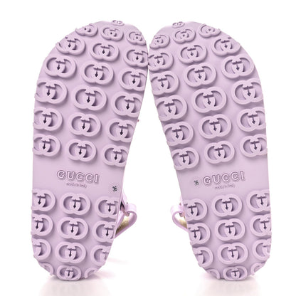 Gucci Rubber Women's Horsebit Touch Strapped Sandals 36 Talc Pink