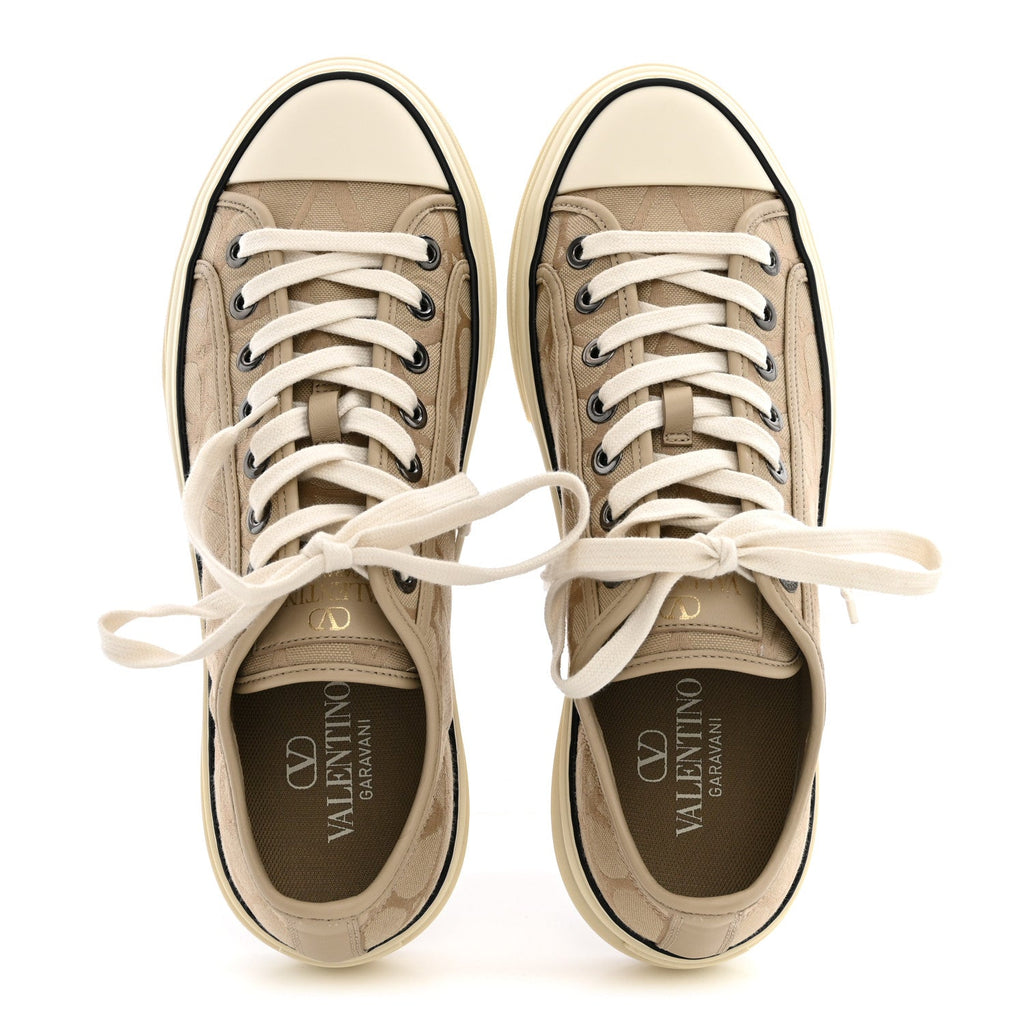 Valentino Garavani Canvas Iconographe VLogo Sneakers 41 Beige