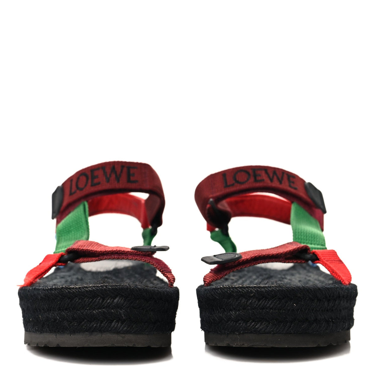 Loewe Raffia Women's Paula's Ibiza Strappy Espadrille Sandals 40 Black Multicolor