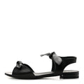 Chanel Lambskin Women's Bow CC Flat Sandals 38.5 Black