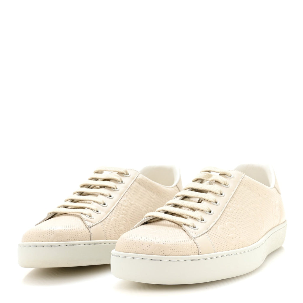 Gucci Calfskin Men's Ace Sneakers 8 Mystic White