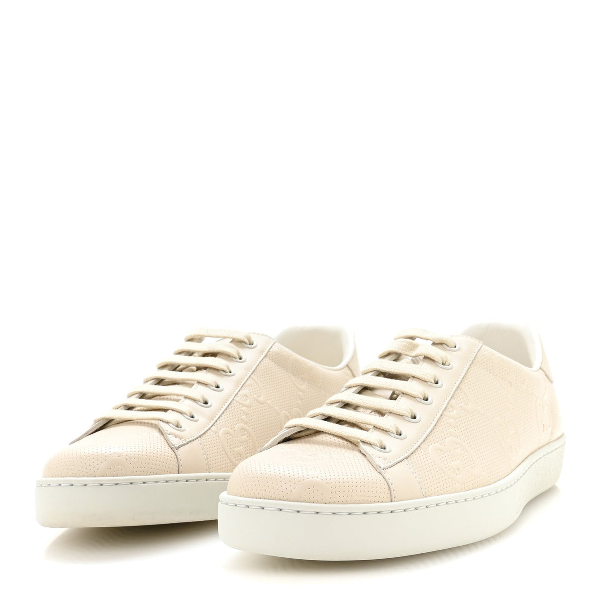 Gucci Calfskin Men's Ace Sneakers 8 Mystic White