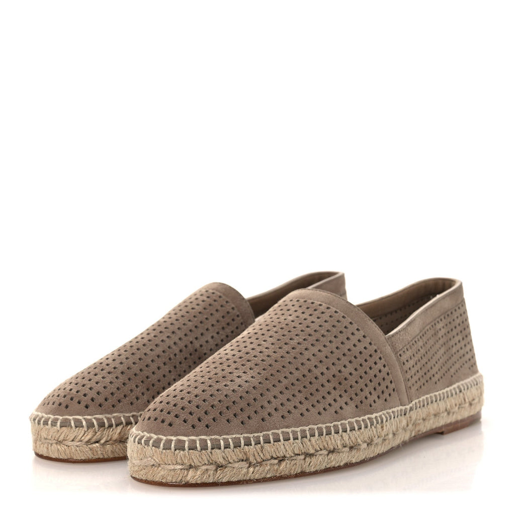 Hermes Suede Goatskin Men's Enrique Espadrilles 42 Beige Sable