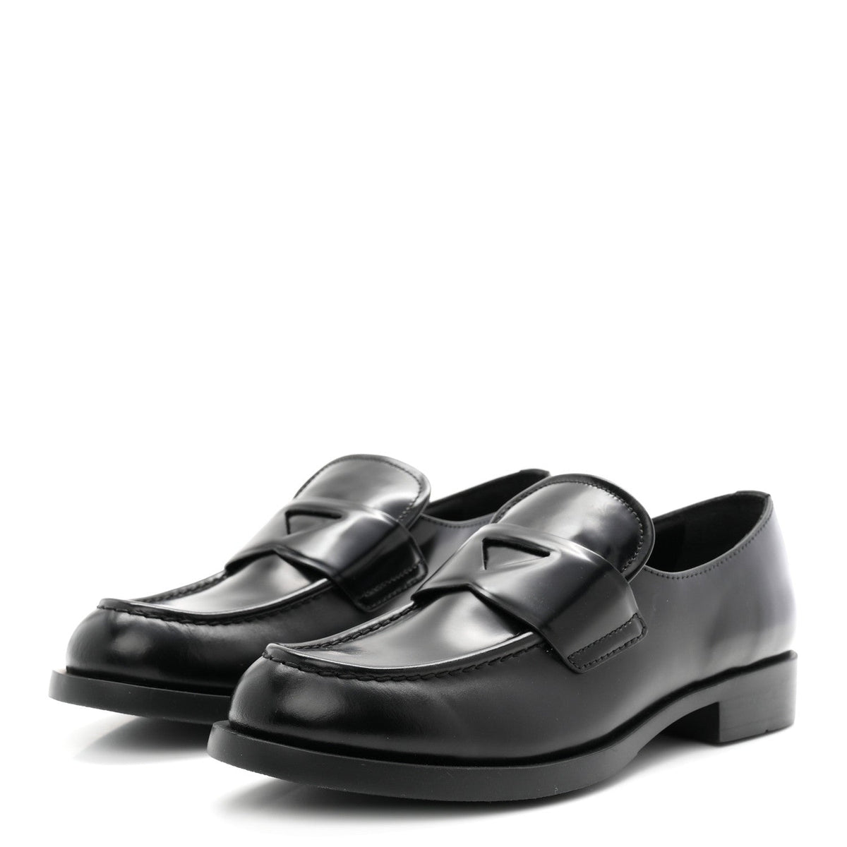 Prada Spazzolato Women's Loafers 38.5 Black
