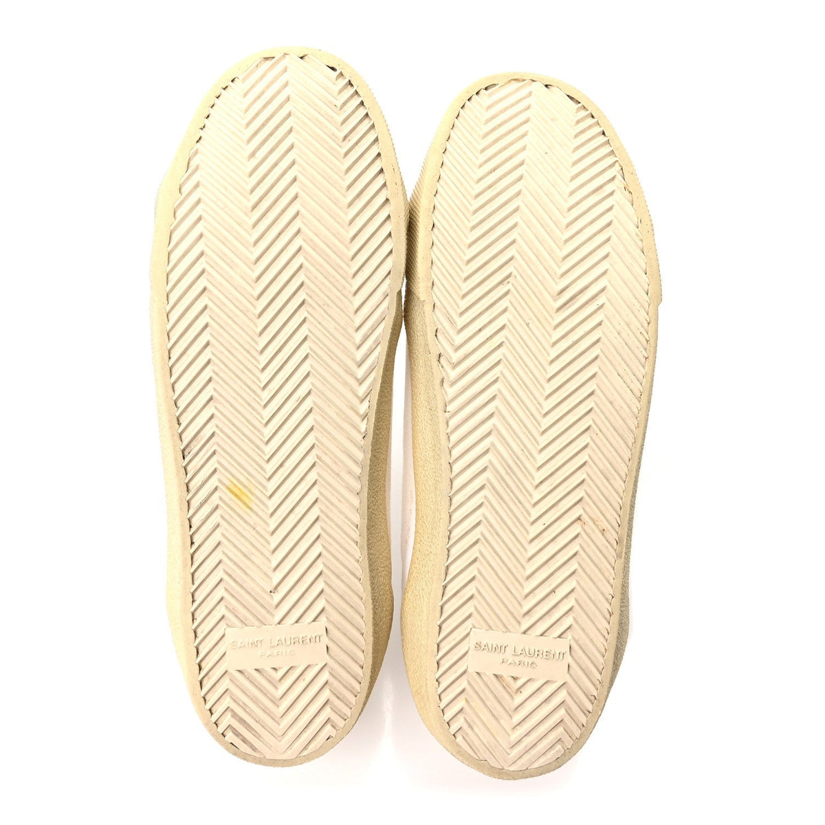 Saint Laurent Distressed Canvas Court Classic Sneakers 39 Panna