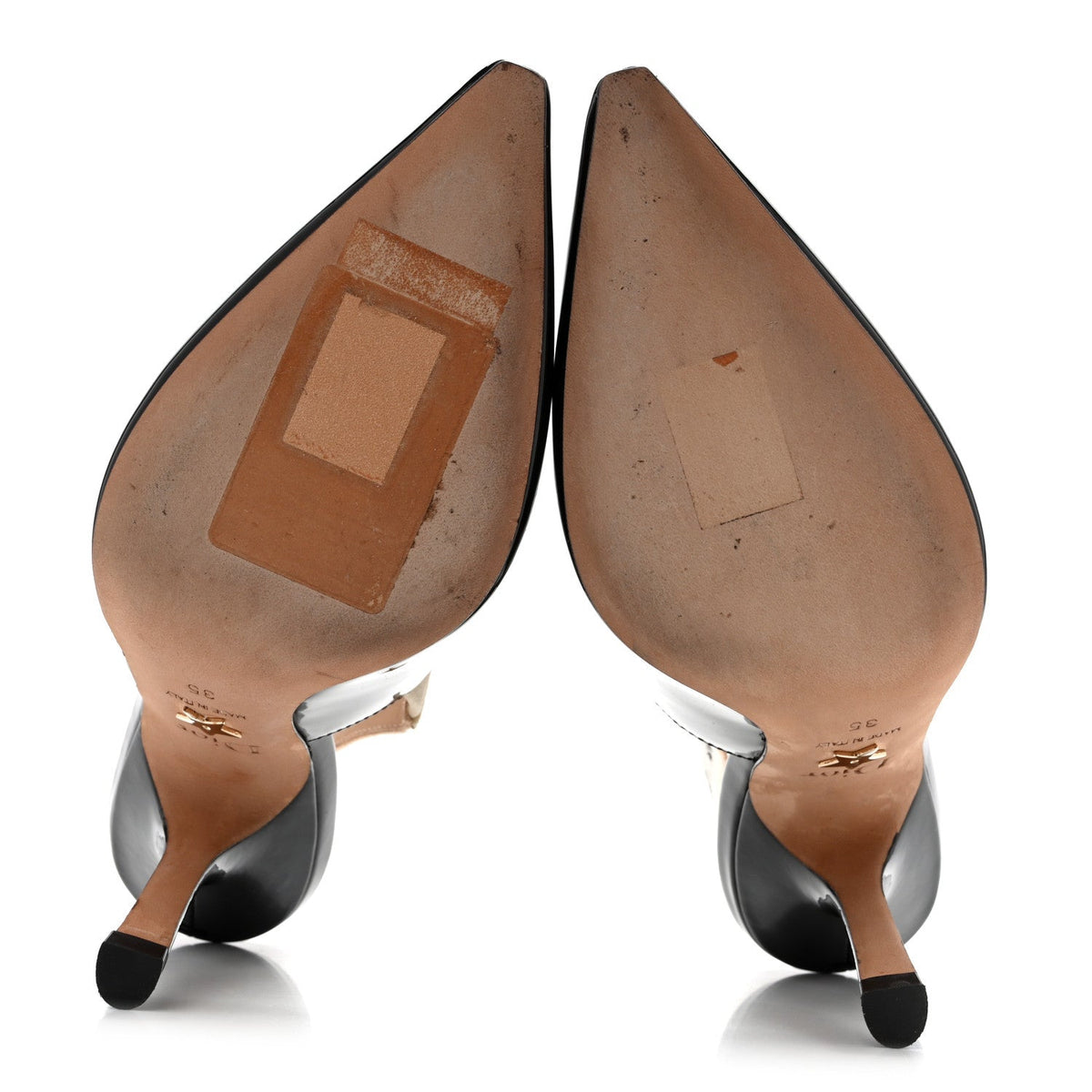 Christian Dior Patent Ribbon Women's J'Adior 100mm Slingback Pumps 35 Black