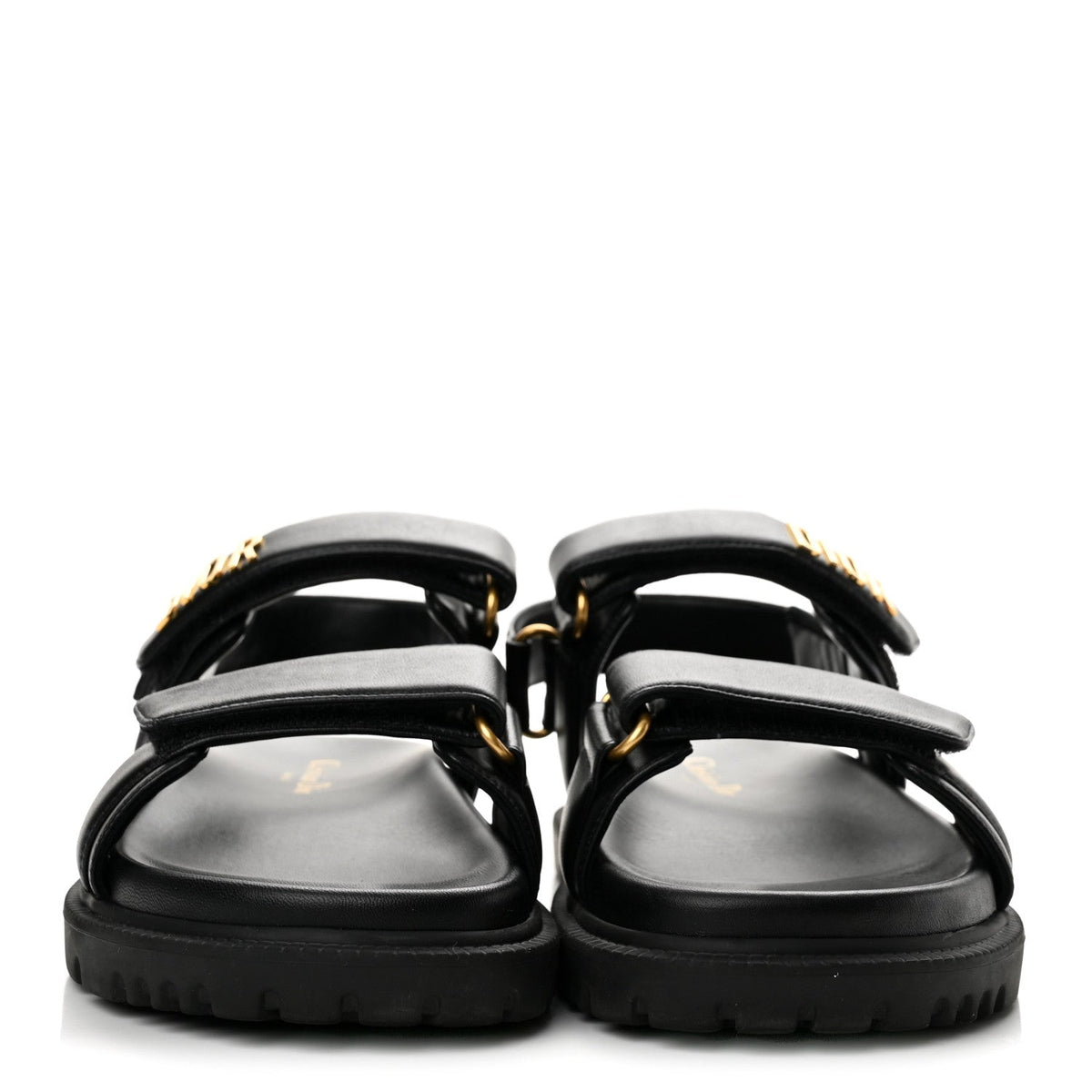 Christian Dior Lambskin Women's Dioract 10mm Sandals 36.5 Black