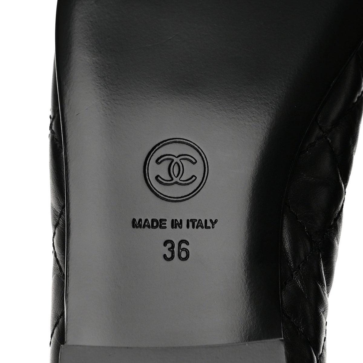 Chanel Aged Calfskin Quilted CC Cap Toe Women's Flats