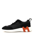 Air Mesh Suede Goatskin Bouncing Sneakers Black Orange
