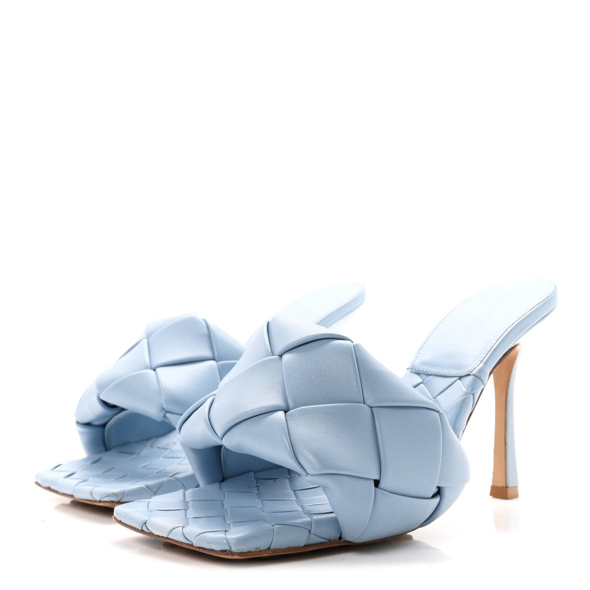 Bottega Veneta Nappa Maxi Intrecciato Lido 11.4cm Women's Sandals Ice