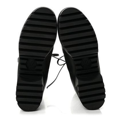 Louis Vuitton Suede Jacquard Women's Laureate Desert Boots 35.5 Black
