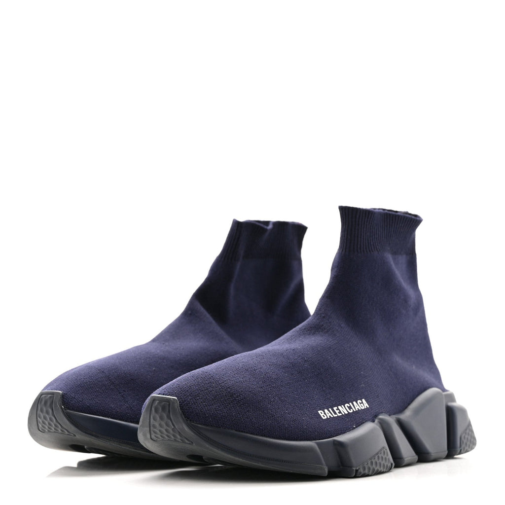 Balenciaga Neoprene Knit Men's Speed Sneakers 42 Bleu Marine