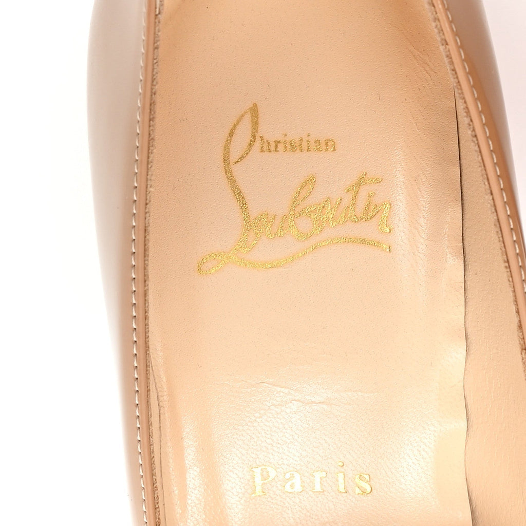 Christian Louboutin Patent Leather Women's Fififa 100 Pumps 36.5 Nude