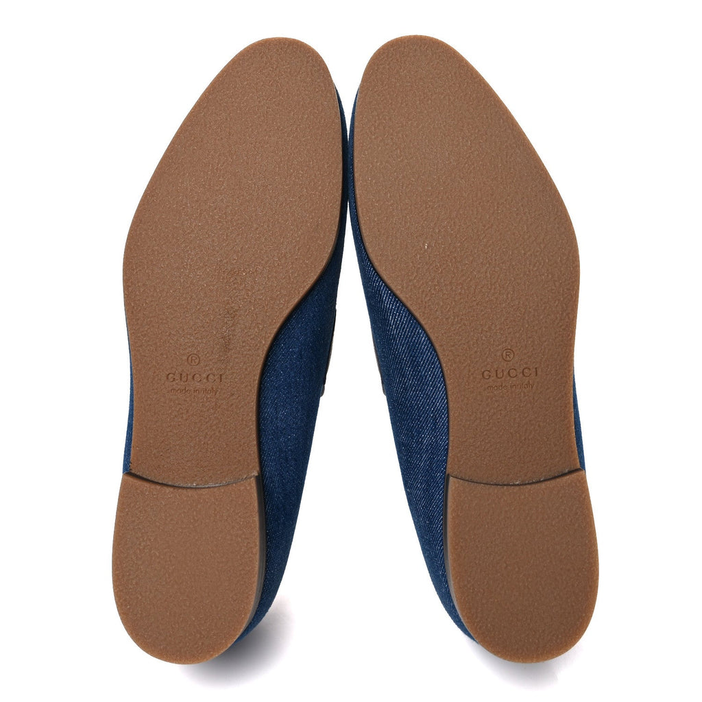 Gucci Denim Web Men's Horsebit Loafers 8 Blue