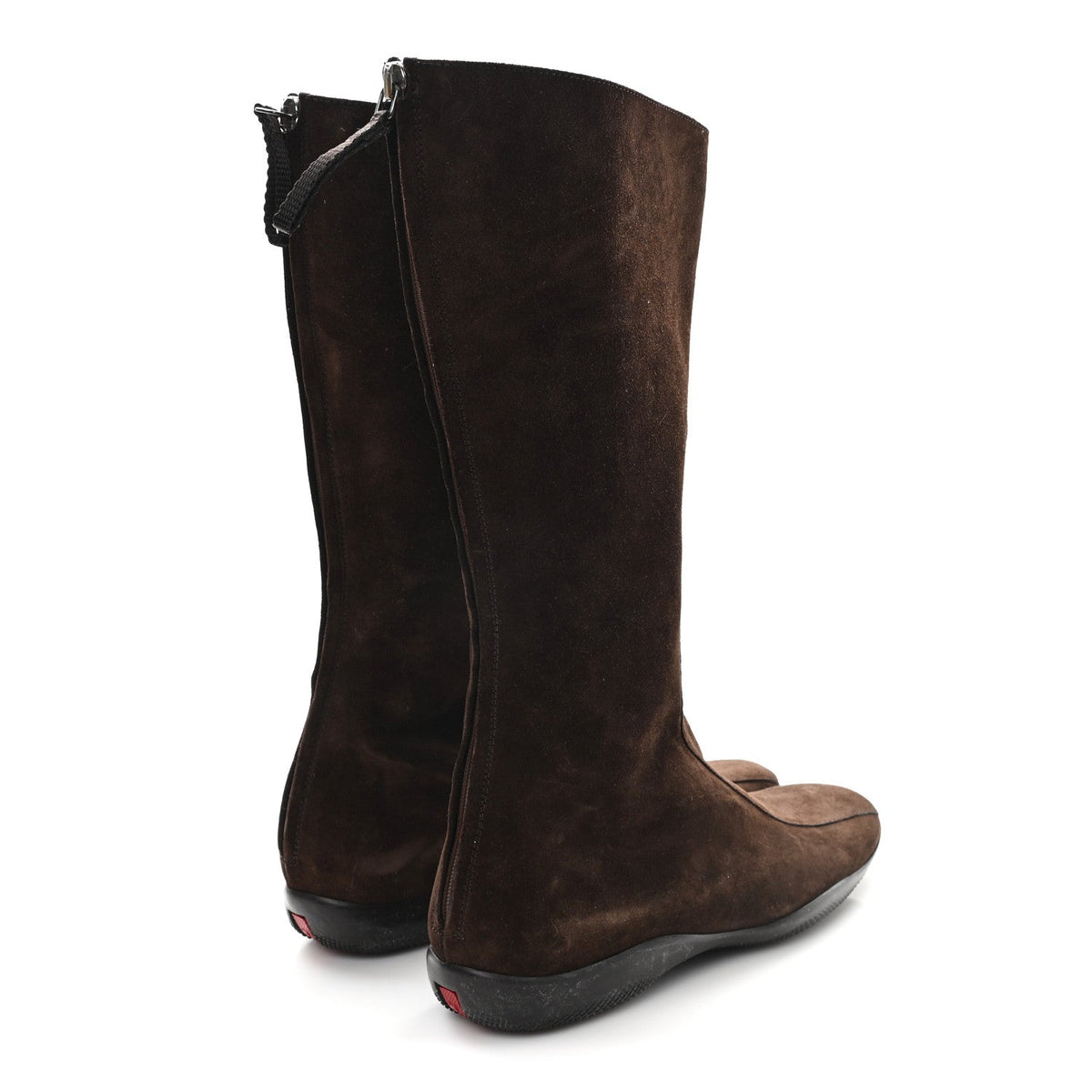 Prada Suede Women's Pointed Toe Boots 36.5 Brown